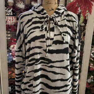 Sew In Love Zebra Stripped Hoodie Size XL